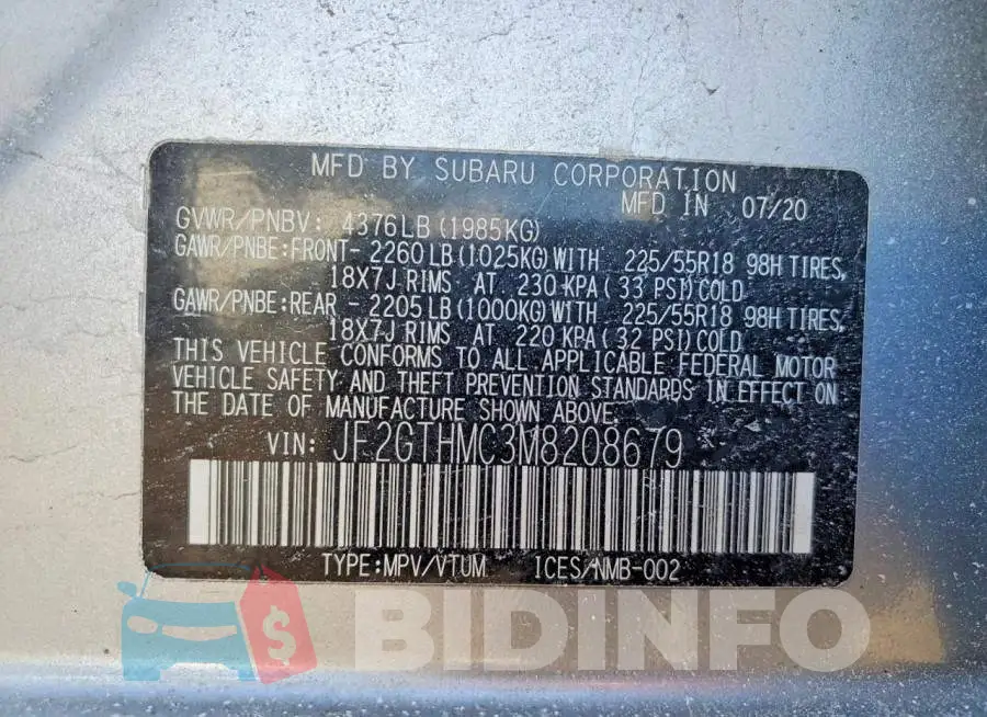 JF2GTHMC3M8208679 Photo# 13