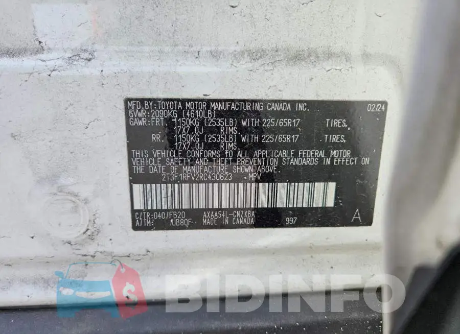 2T3F1RFV2RC430623 Photo# 13