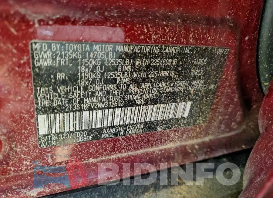2T3S1RFV2NW312613 Photo# 13