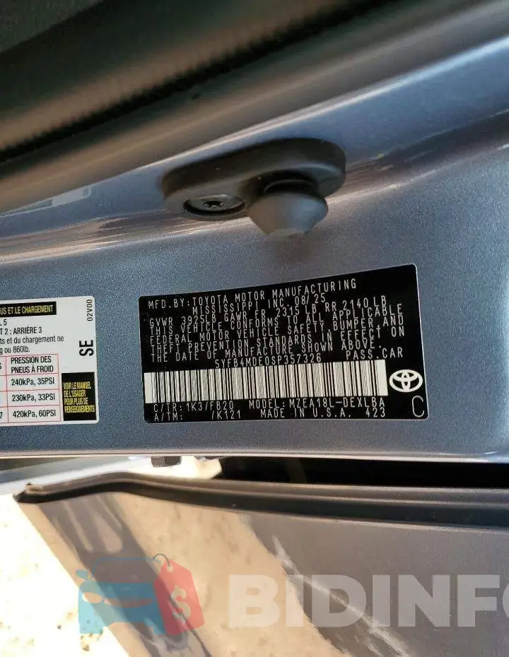 5YFB4MDE0SP357326 Photo# 12