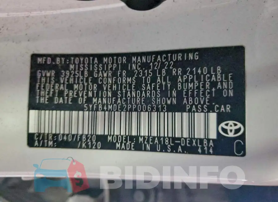 5YFB4MDE2PP006313 Photo# 12