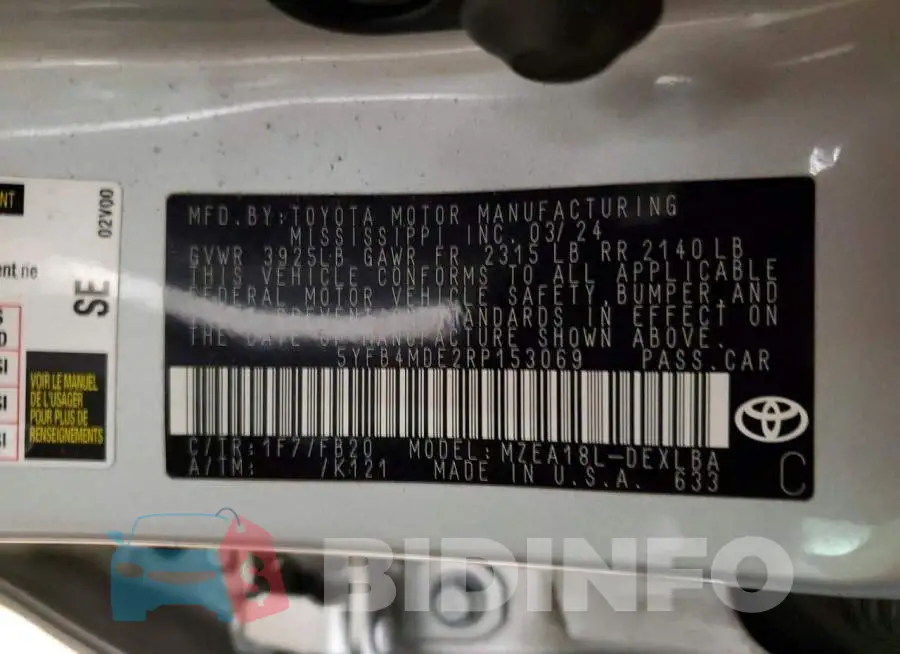 5YFB4MDE2RP153069 Photo# 12