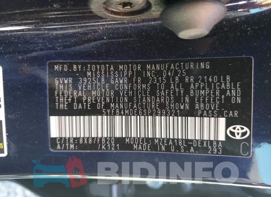 5YFB4MDE6SP299321 Photo# 12