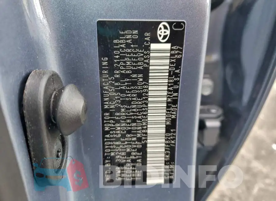 5YFB4MDE6SP312987 Photo# 12