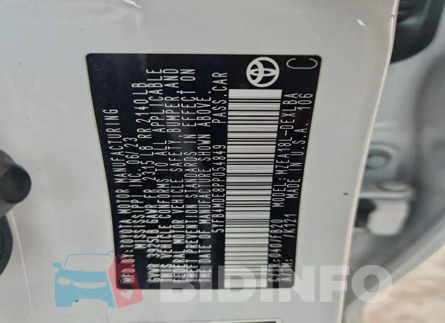5YFB4MDE8PP054849 Photo# 13