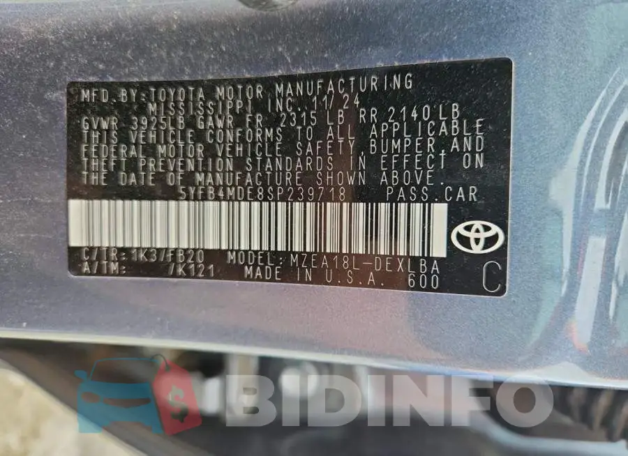 5YFB4MDE8SP239718 Photo# 12