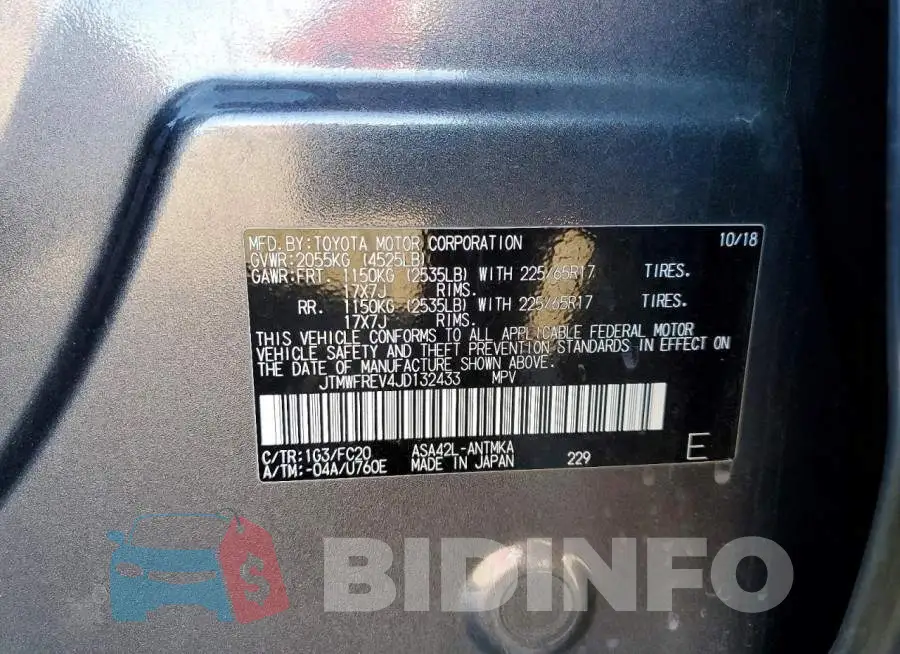 JTMWFREV4JD132433 Photo# 13