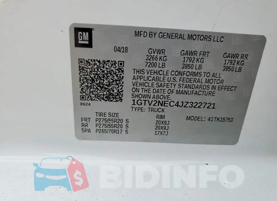 1GTV2NEC4JZ322721 Photo# 12
