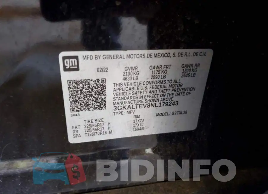 3GKALTEV8NL179243 Photo# 14
