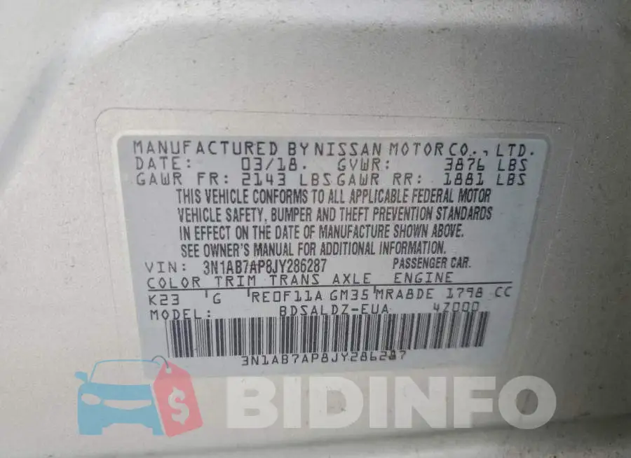 3N1AB7AP8JY286287 Photo# 12