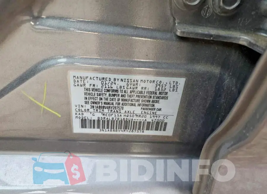 3N1AB8BV4RY287578 Photo# 13