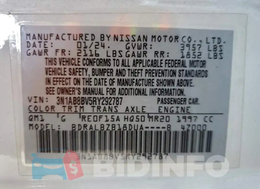 3N1AB8BV5RY292787 Photo# 12