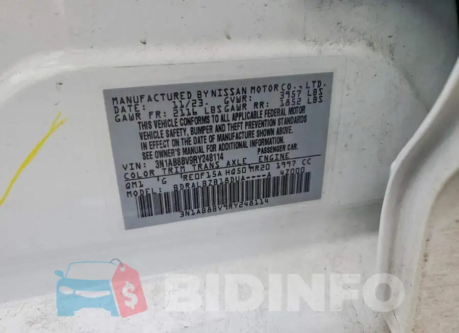 3N1AB8BV9RY248114 Photo# 12