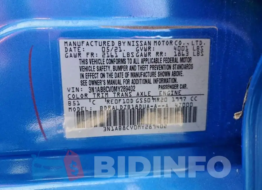 3N1AB8CV0MY289402 Photo# 12