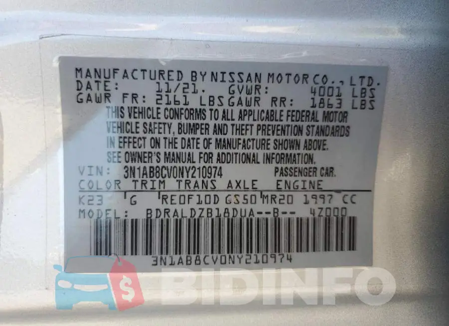 3N1AB8CV0NY210974 Photo# 12