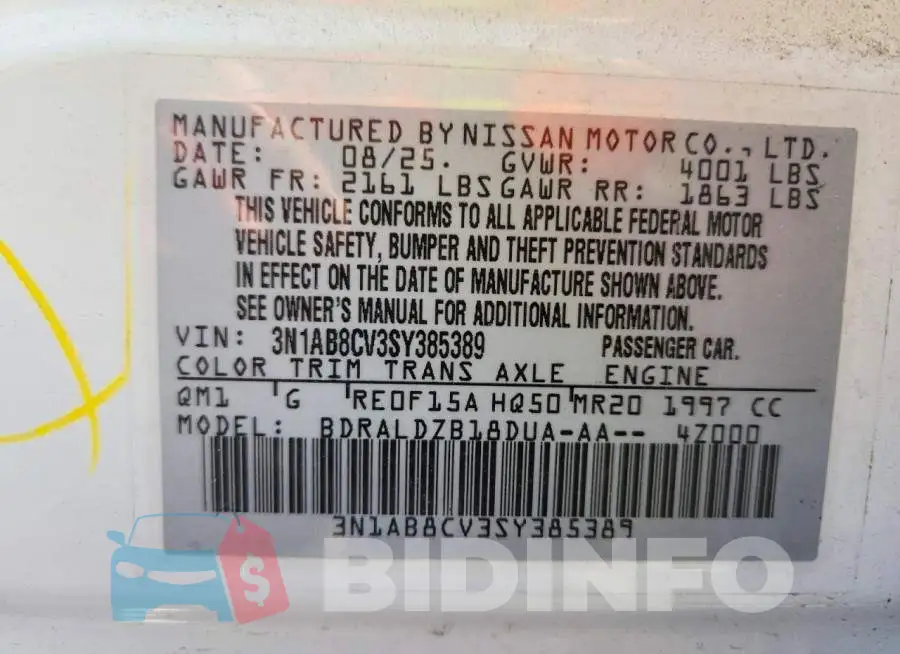 3N1AB8CV3SY385389 Photo# 12