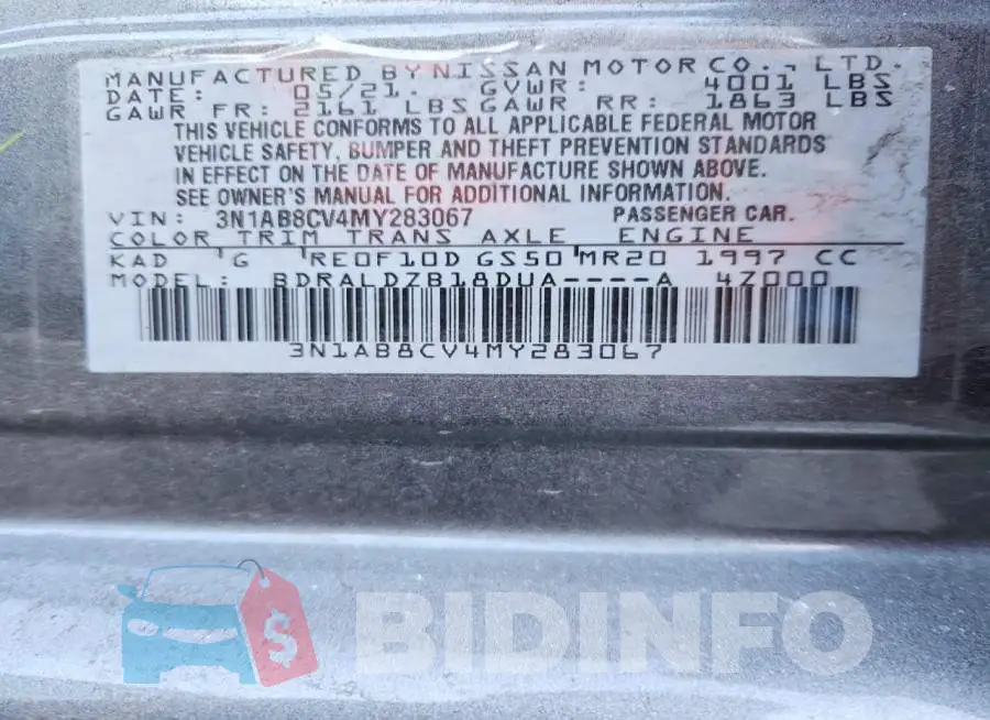 3N1AB8CV4MY283067 Photo# 12