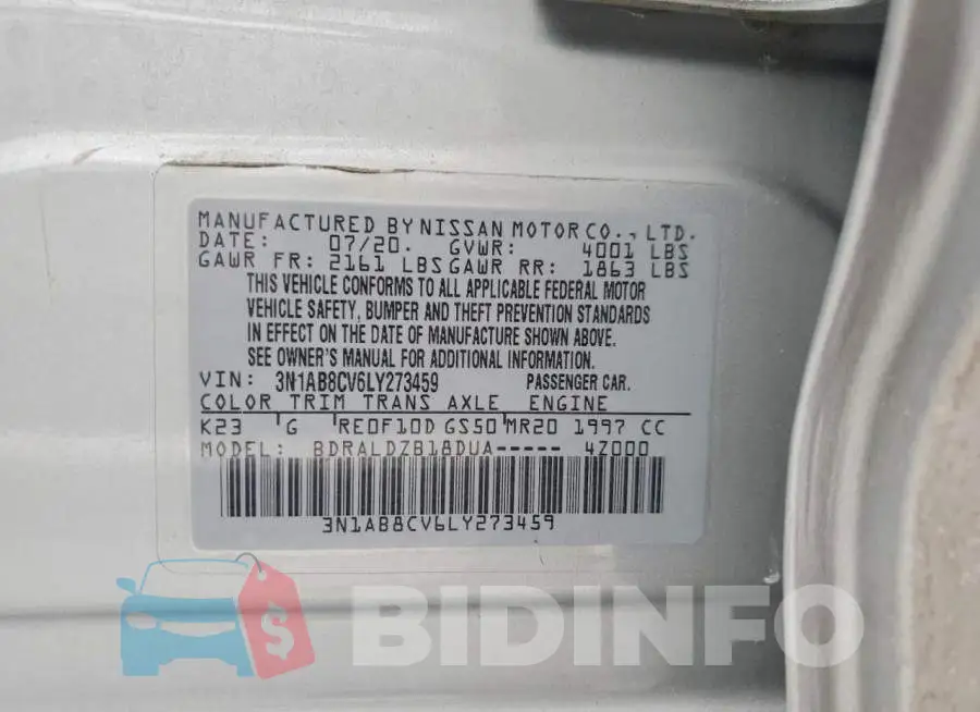 3N1AB8CV6LY273459 Photo# 12