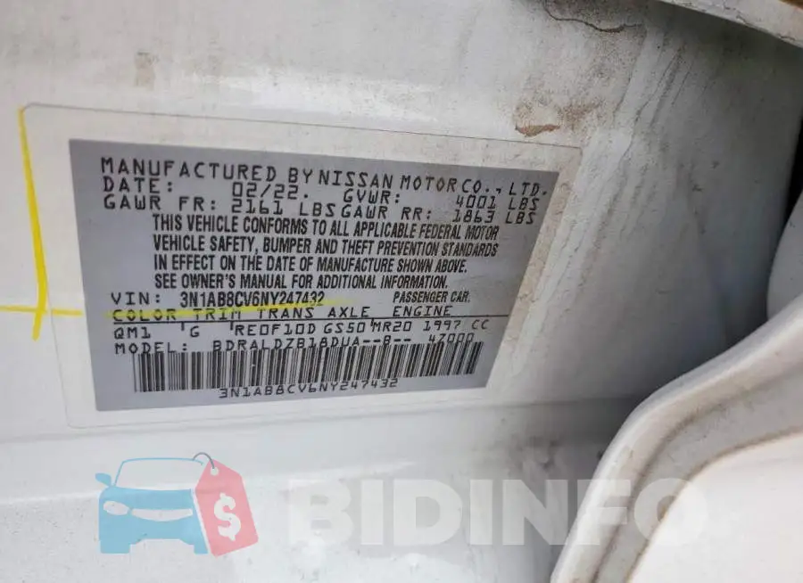 3N1AB8CV6NY247432 Photo# 12