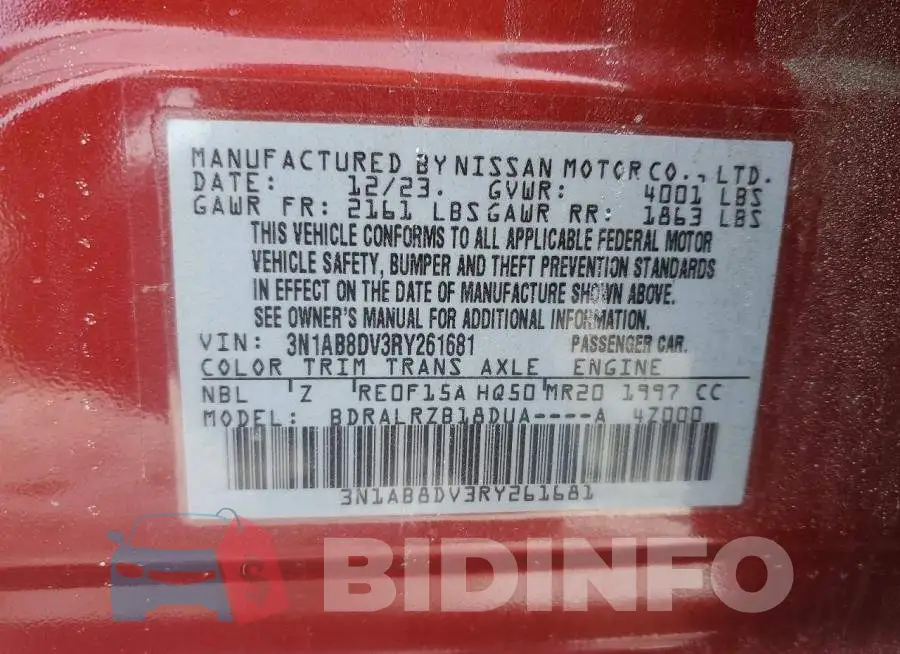 3N1AB8DV3RY261681 Photo# 12
