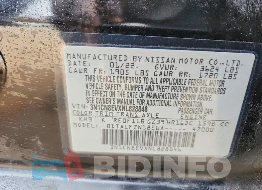 3N1CN8EVXNL828846 Photo# 12