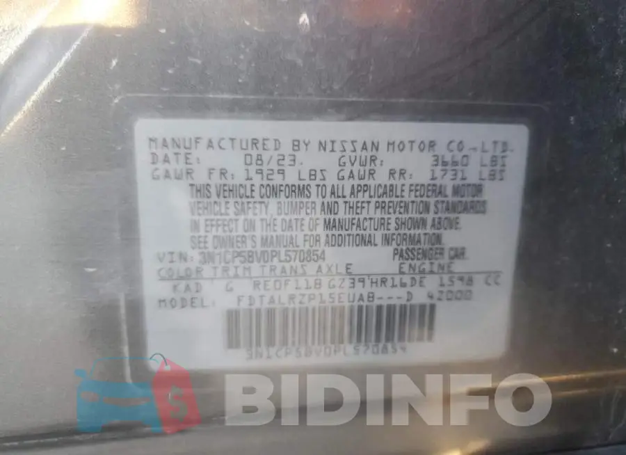 3N1CP5BV0PL570854 Photo# 14