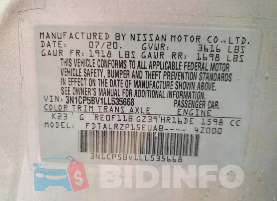3N1CP5BV1LL535668 Photo# 14