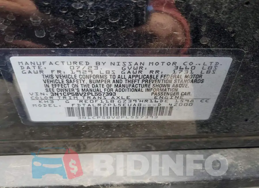 3N1CP5BV2PL557393 Photo# 12