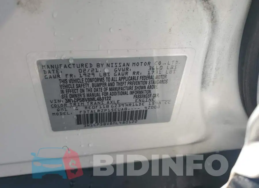 3N1CP5BV8ML480122 Photo# 13