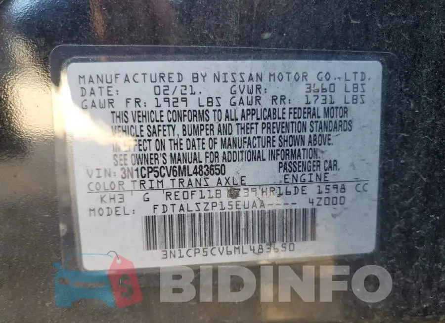 3N1CP5CV6ML483650 Photo# 13