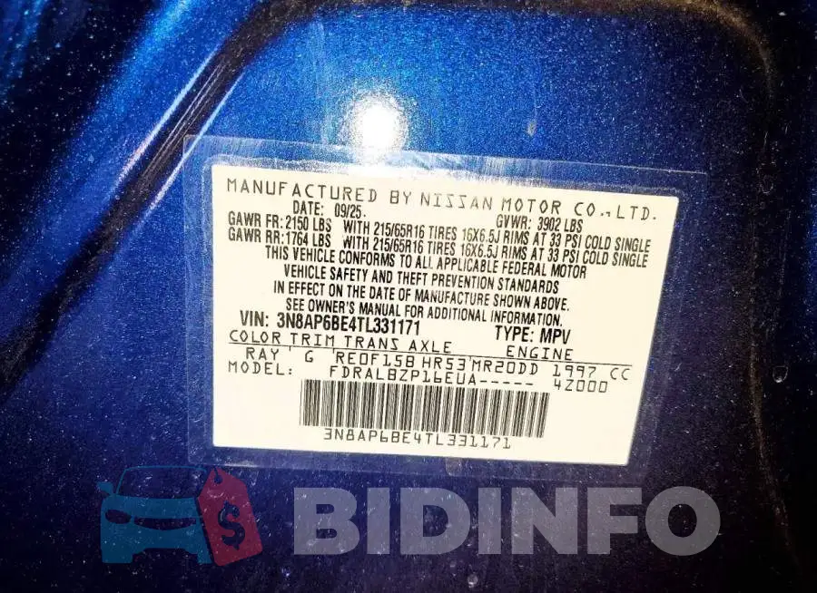 3N8AP6BE4TL331171 Photo# 12