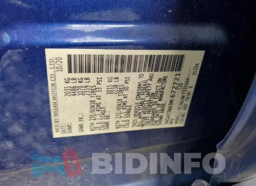 5N1AT3BA3MC672721 Photo# 13