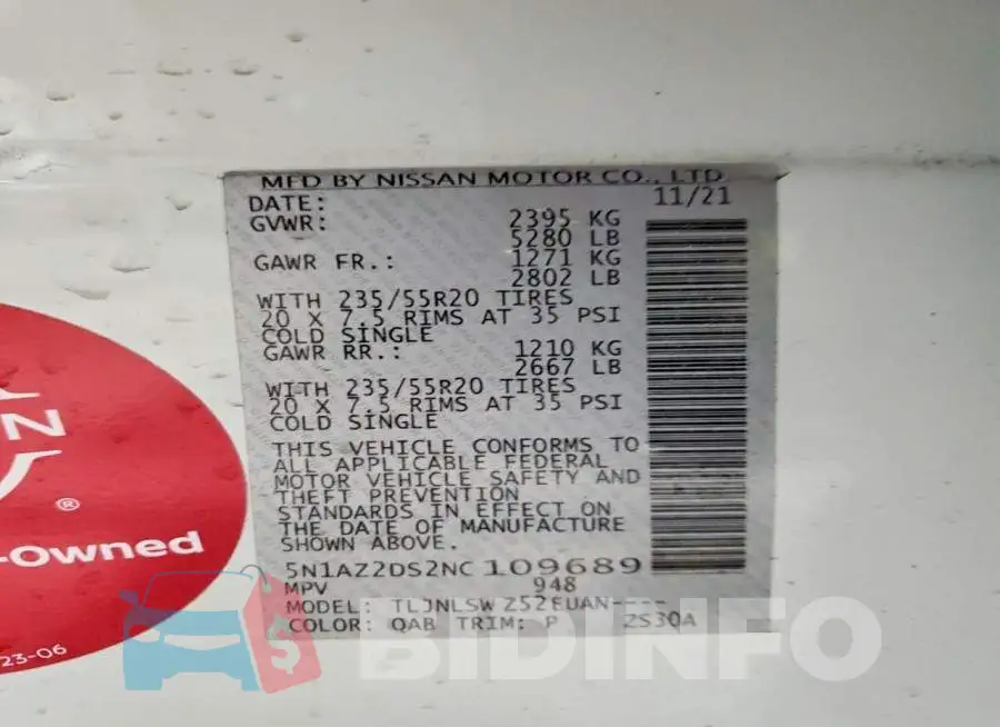 5N1AZ2DS2NC109689 Photo# 13