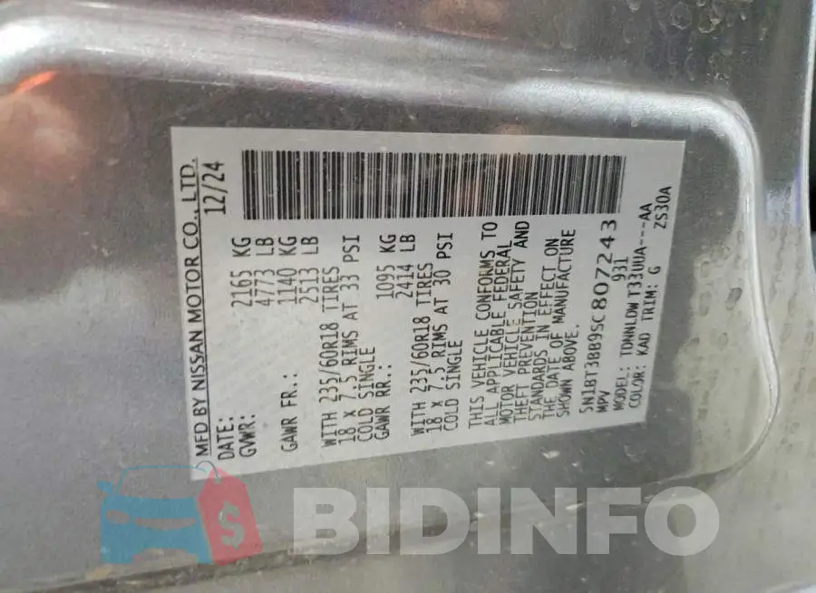 5N1BT3BB9SC807243 Photo# 13