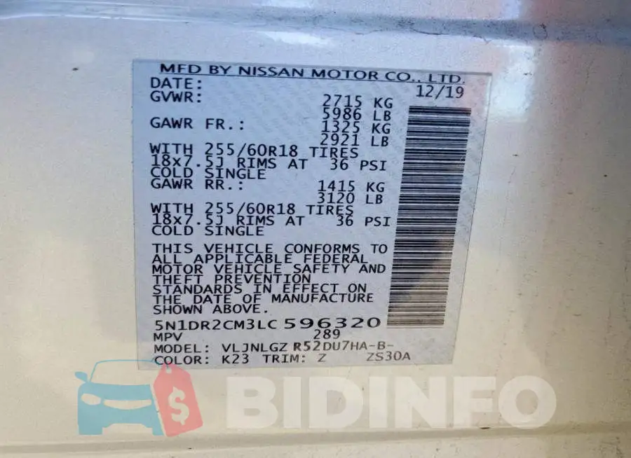 5N1DR2CM3LC596320 Photo# 14