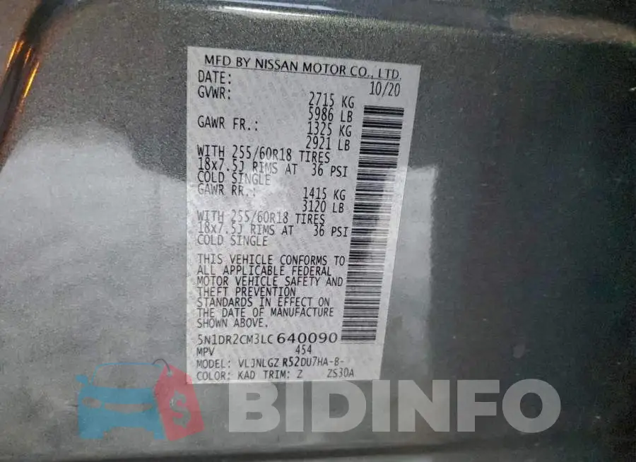 5N1DR2CM3LC640090 Photo# 13