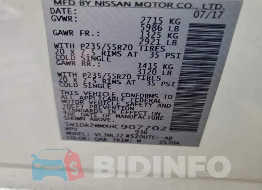 5N1DR2MMXHC907702 Photo# 12