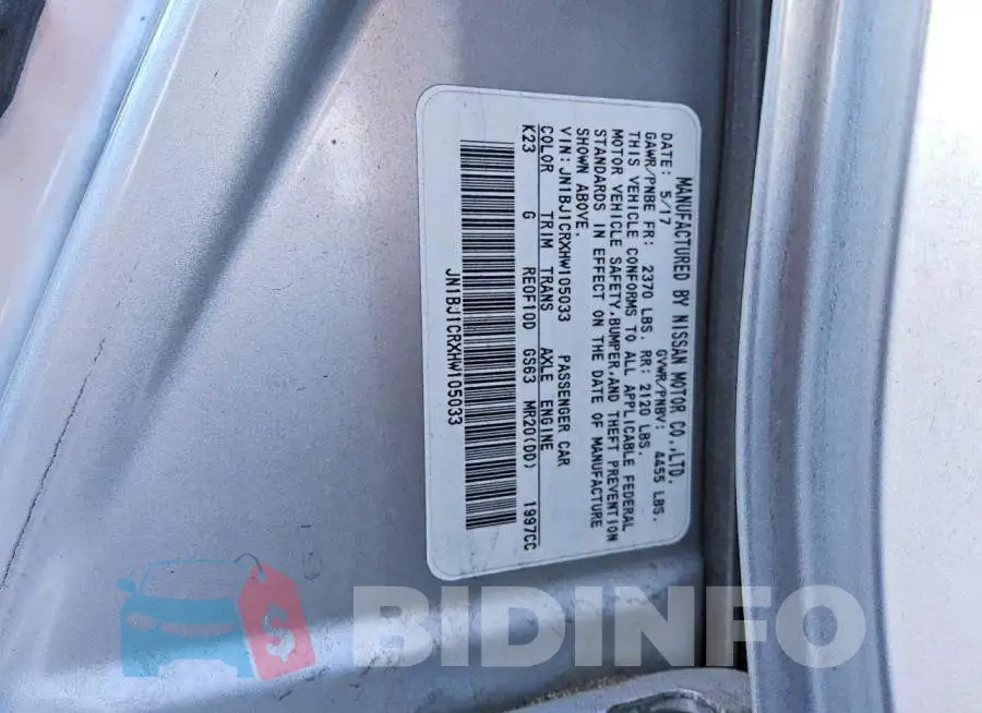 JN1BJ1CRXHW105033 Photo# 13