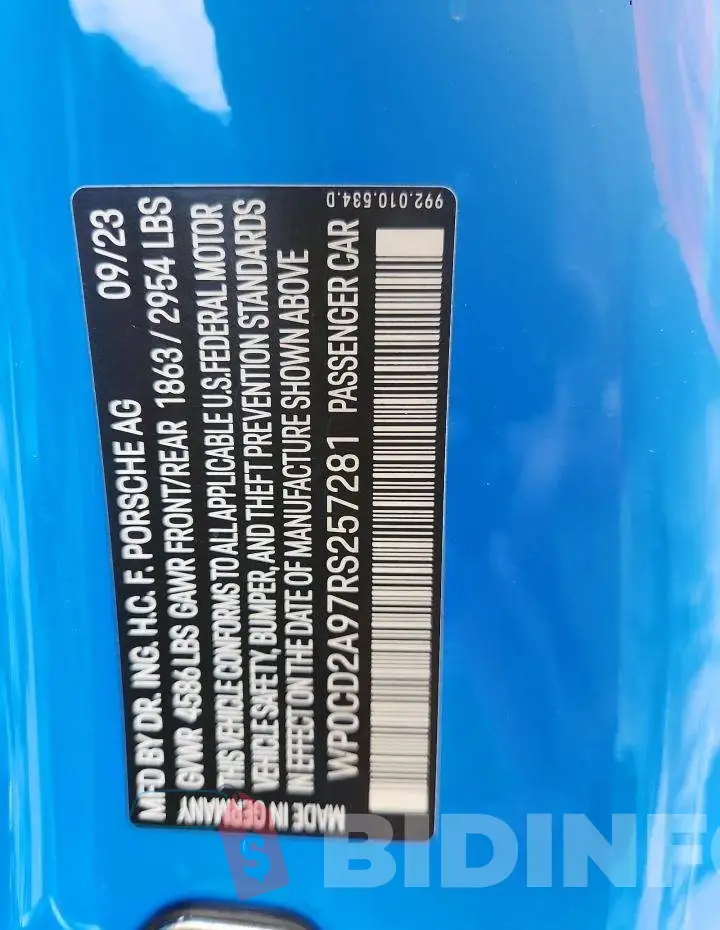 WP0CD2A97RS257281 Photo# 13
