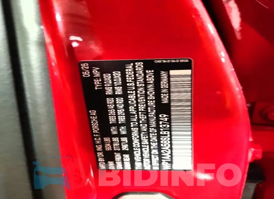 WP1AA2A58SLB13749 Photo# 14