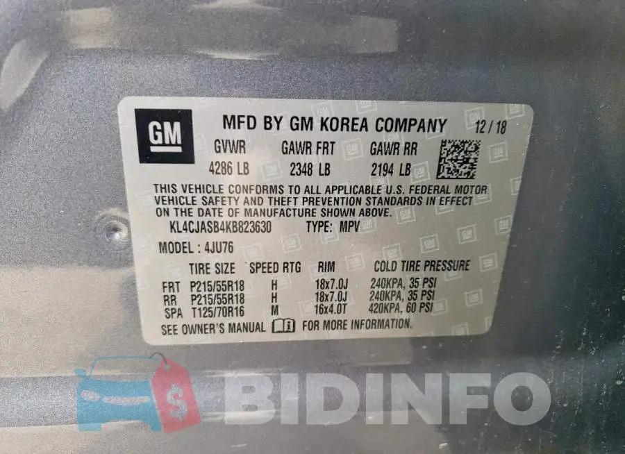 KL4CJASB4KB823630 Photo# 13