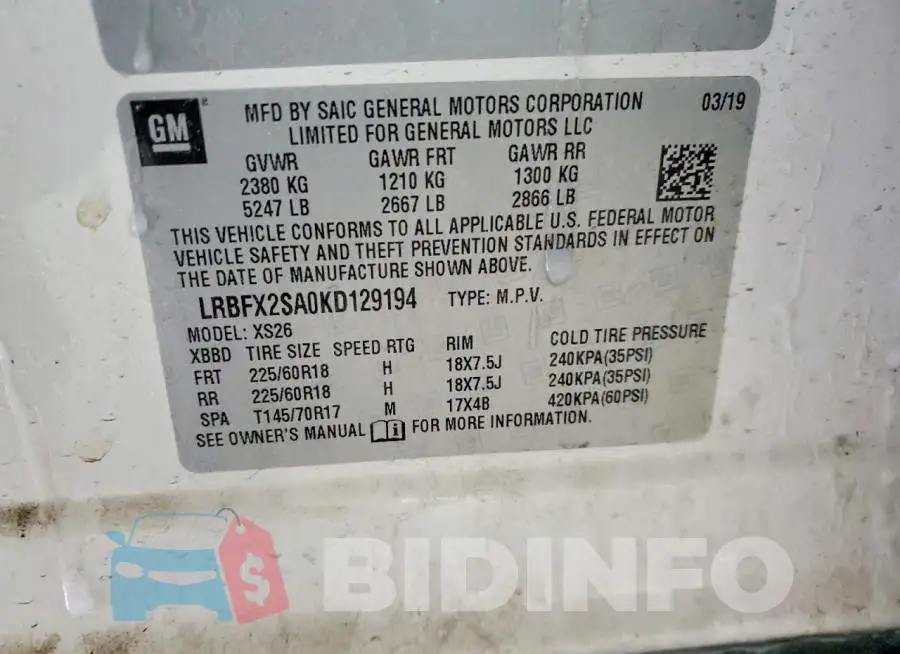LRBFX2SA0KD129194 Photo# 13