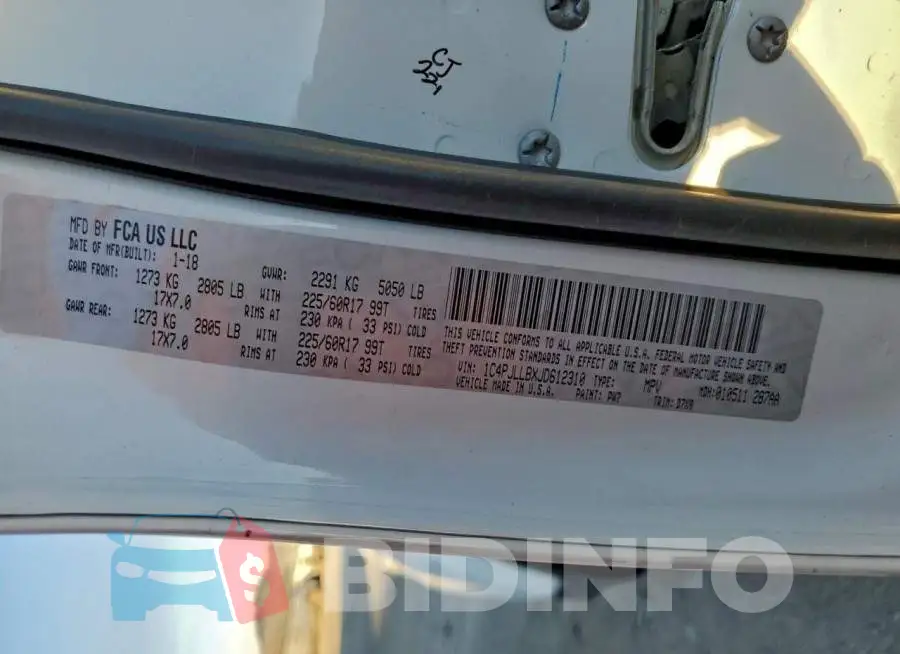 1C4PJLLBXJD612310 Photo# 14