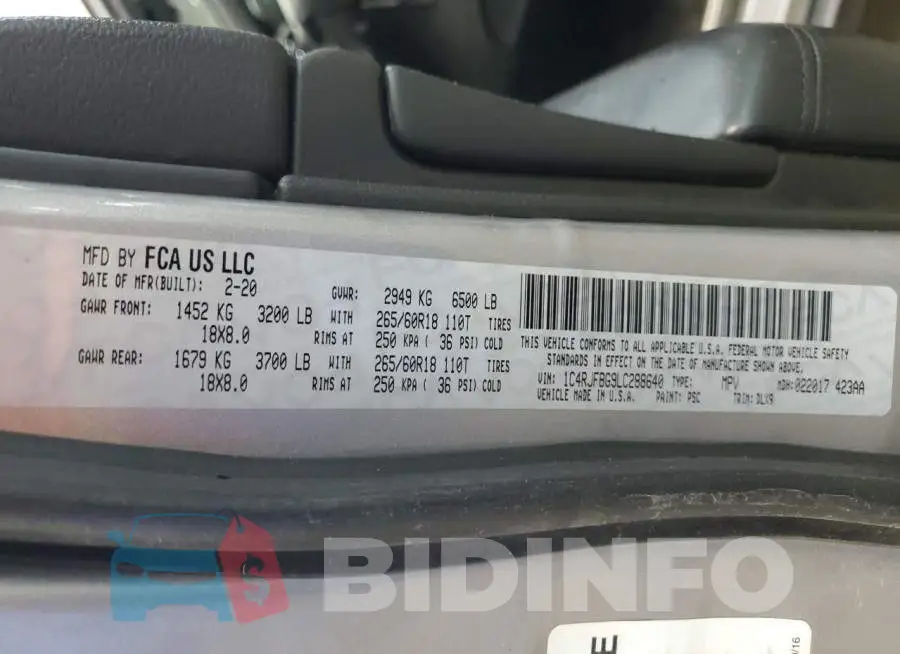 1C4RJFBG9LC288640 Photo# 14