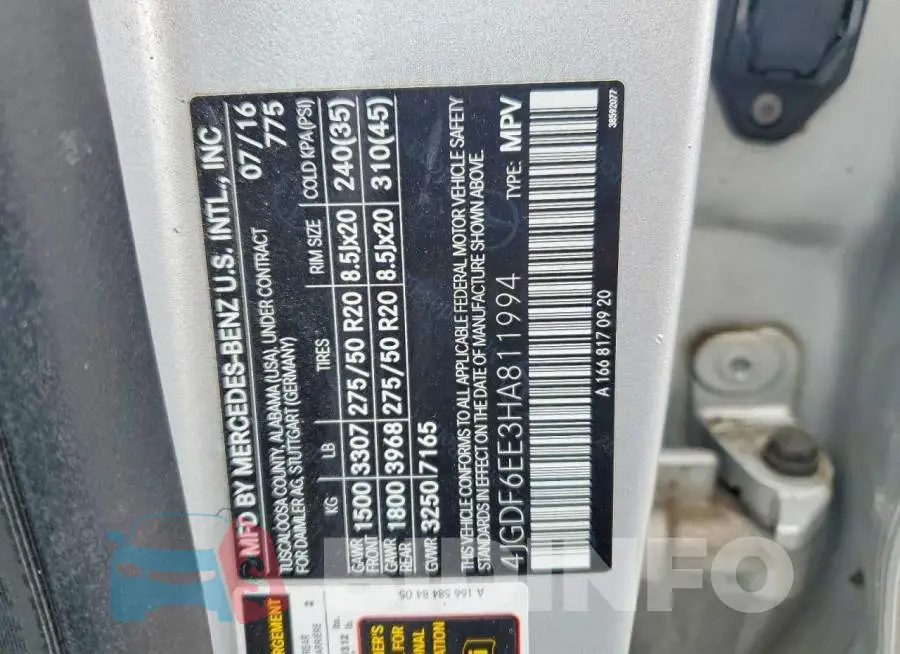 4JGDF6EE3HA811994 Photo# 13