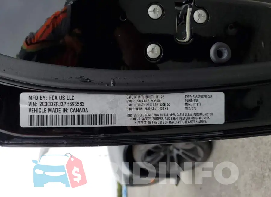 2C3CDZFJ3PH693582 Photo# 12