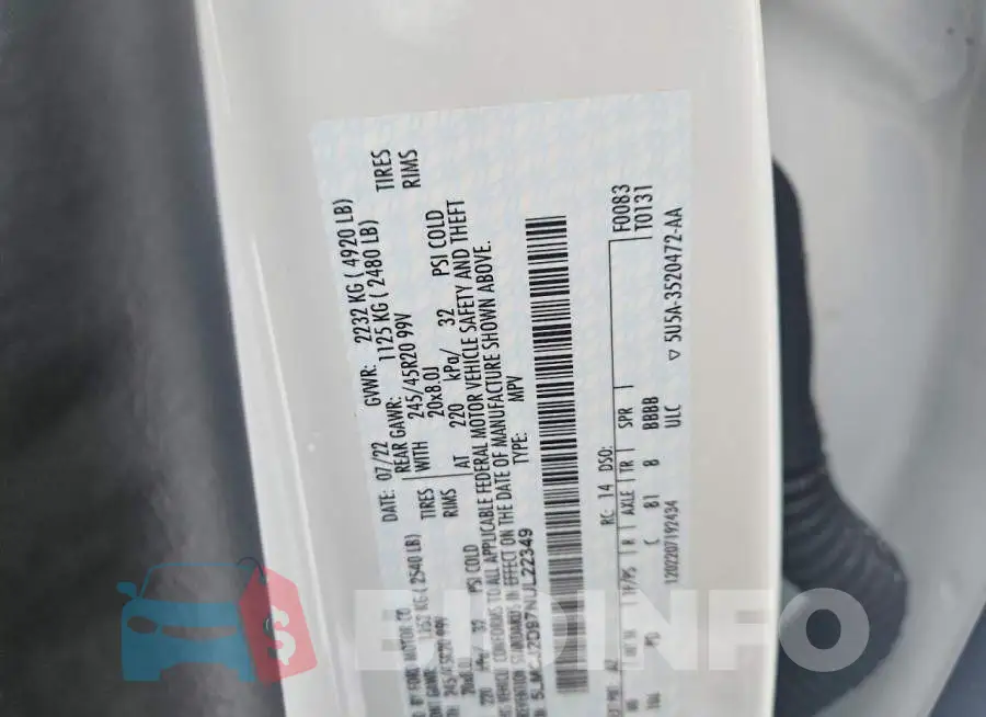 5LMCJ2D97NUL22349 Photo# 14