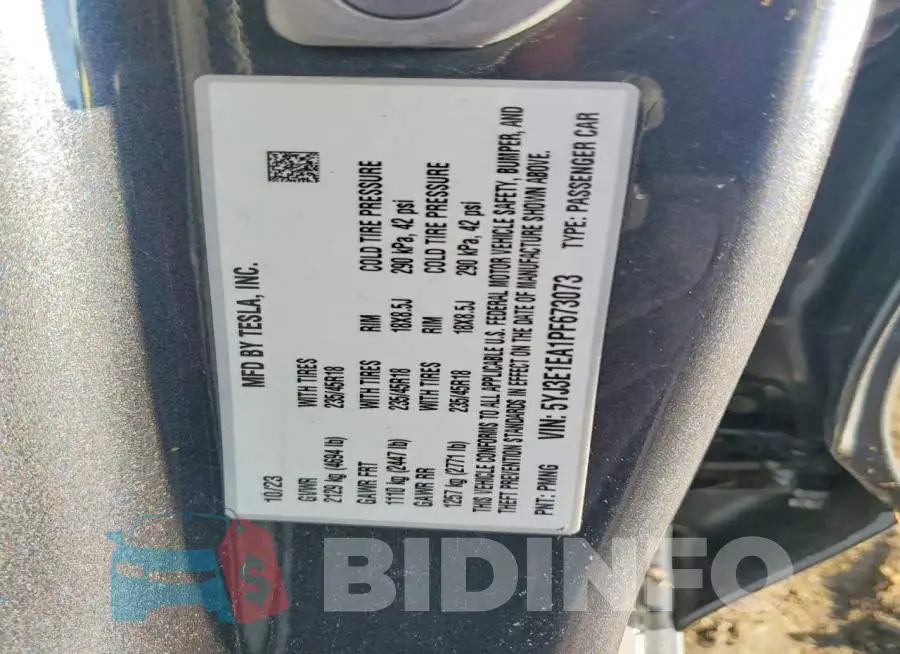 5YJ3E1EA1PF673073 Photo# 12