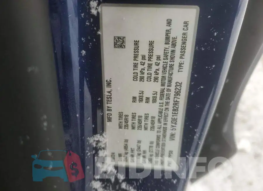 5YJ3E1EB2RF796232 Photo# 12