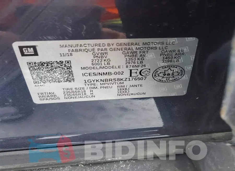 1GYKNBRS8KZ176507 Photo# 13
